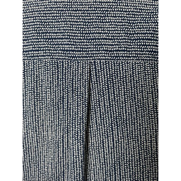 L.L Bean Blue Textured Organic Cotton Boxy Nautical Blouse Women’s Size Small - Picture 7 of 11